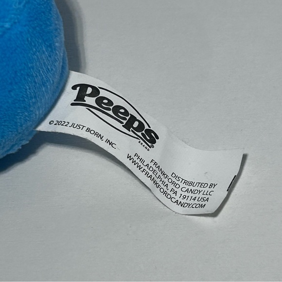 PEEPS Plush Stuffed EASTER Bunny Rabbit 6" LOT Of 3 Velour Blue Yellow And Pink - Picture 6 of 9